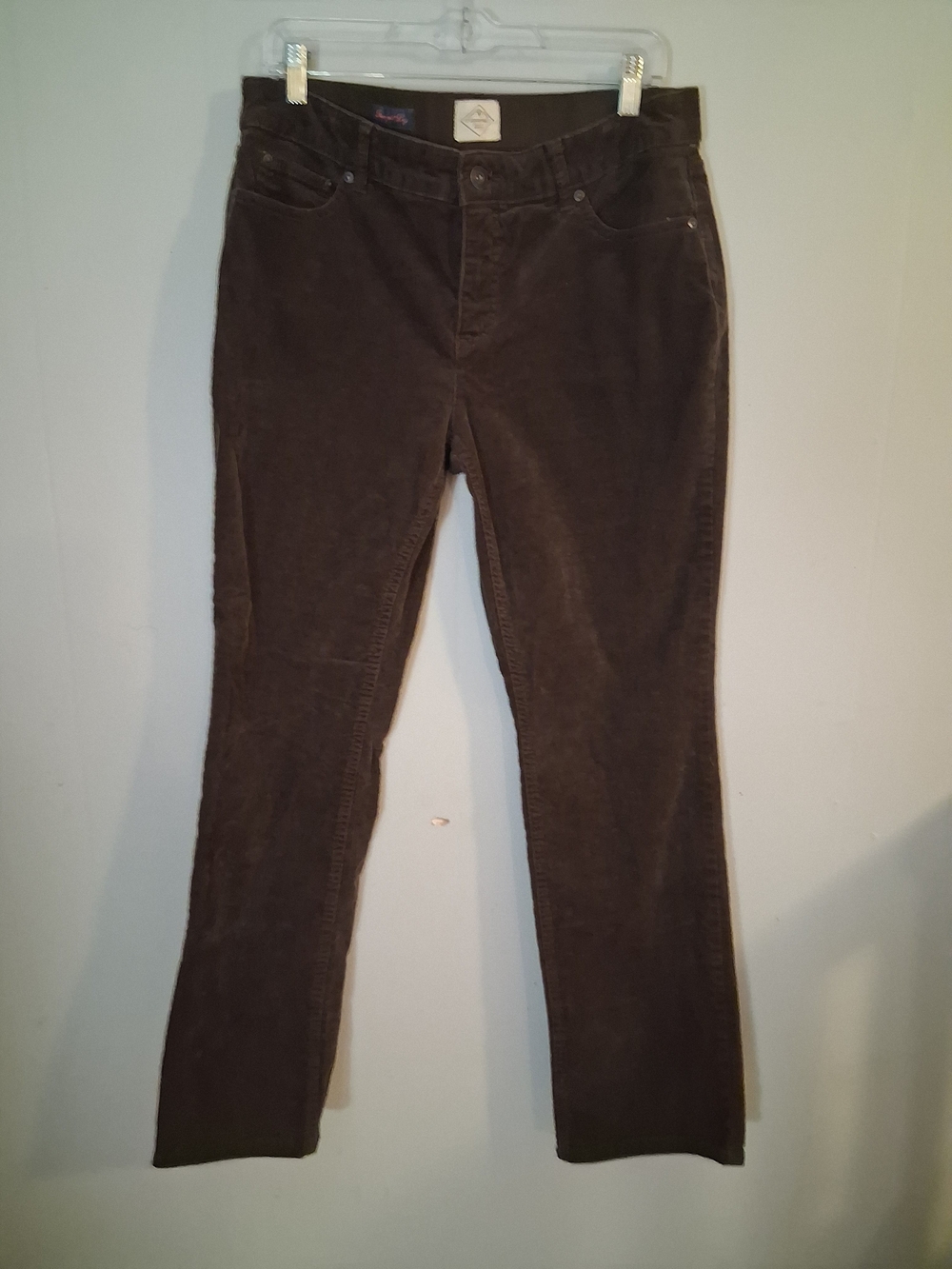 St. John's Bay Corduroy Straight-Leg Pants in Brown Size 12